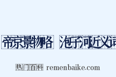 帝京景物略·泡子河近义词是什么意思的图片